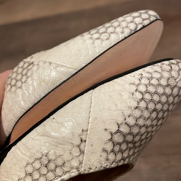 Loeffler Randall Black Suede and Snake Skin Print Black Wedge Heels - Picture 6 of 9